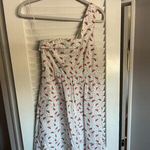 Anthropologie Parkbound One-Shoulder Watermelon Print Dress. Women’s 00